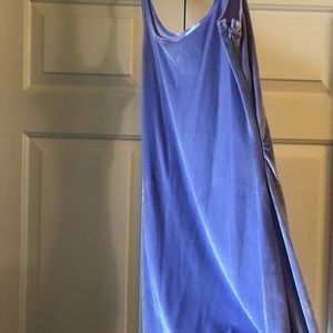 Purple velvet midi dress
